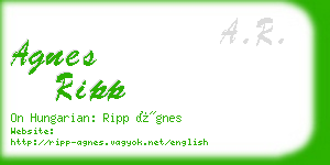 agnes ripp business card